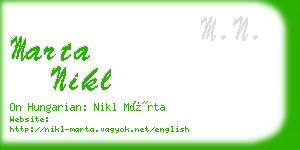 marta nikl business card